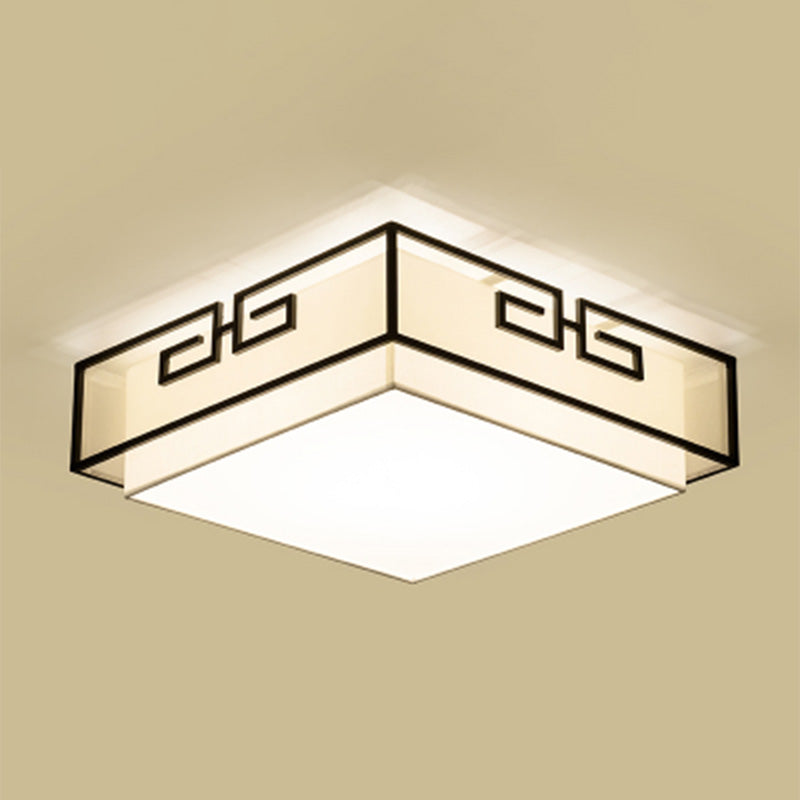 3/5 Hoofden Stof Plafondlamp Chinese Stijl Flush Mount Verlichtingsapparatuur voor Woonkamer