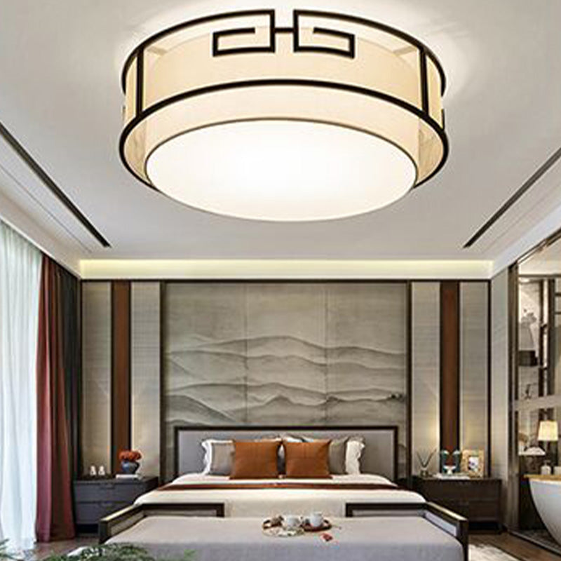 3/5 Hoofden Stof Plafondlamp Chinese Stijl Flush Mount Verlichtingsapparatuur voor Woonkamer