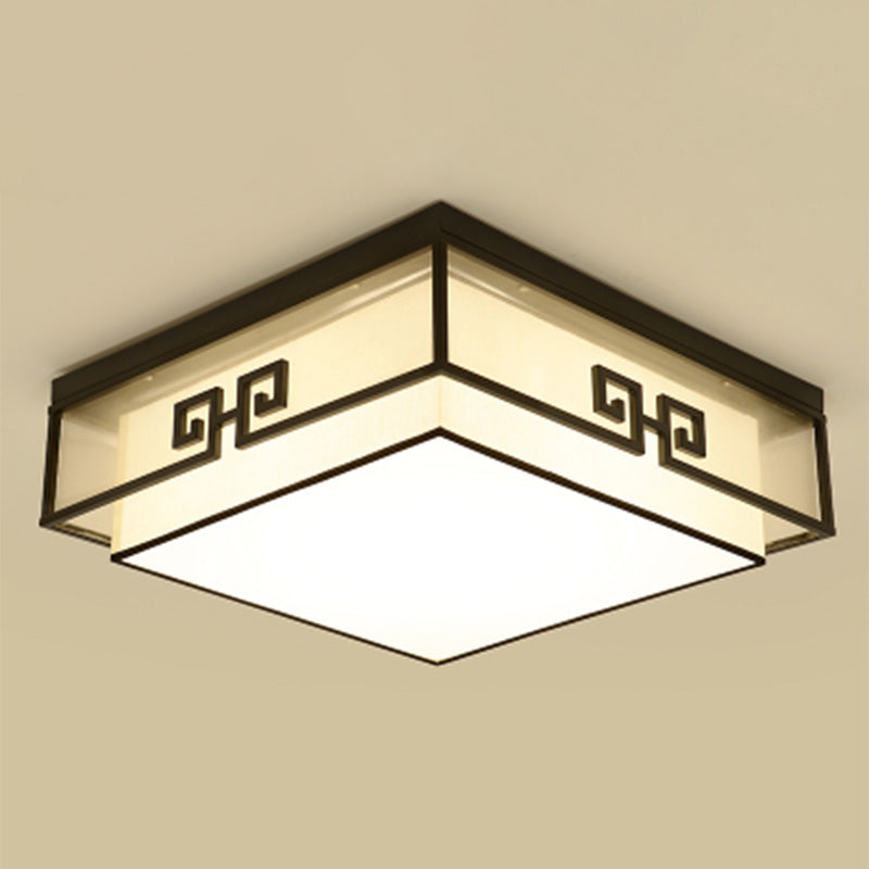 3/5 Hoofden Stof Plafondlamp Chinese Stijl Flush Mount Verlichtingsapparatuur voor Woonkamer