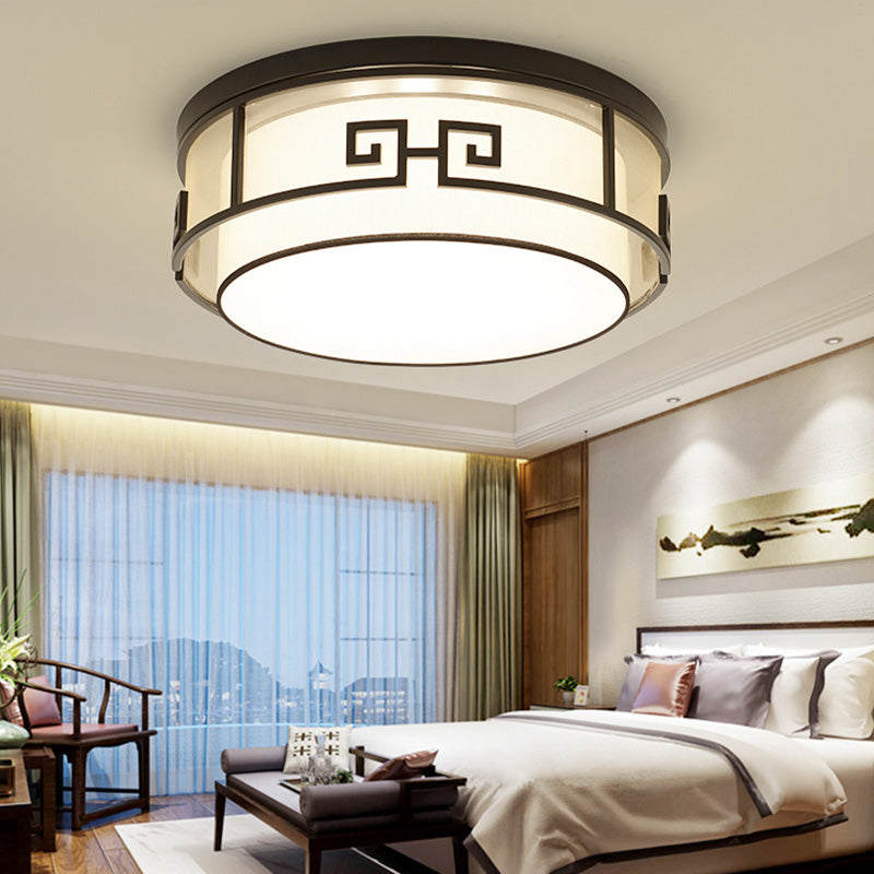 3/5 Hoofden Stof Plafondlamp Chinese Stijl Flush Mount Verlichtingsapparatuur voor Woonkamer