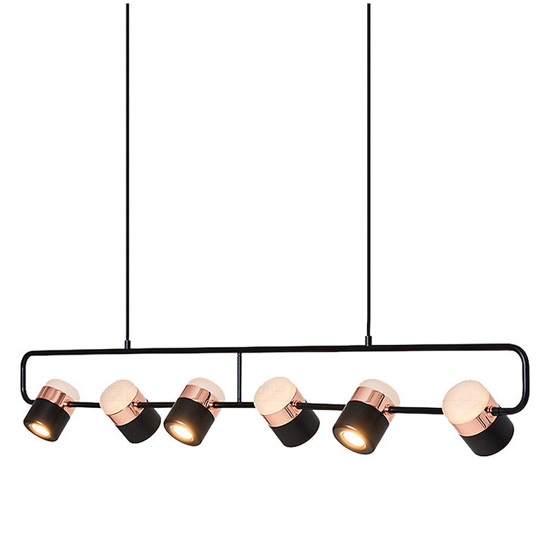 Cylinder Island Light Fixtures Modern Multi-Light Island Chandelier Lights with White Acrylic Shade