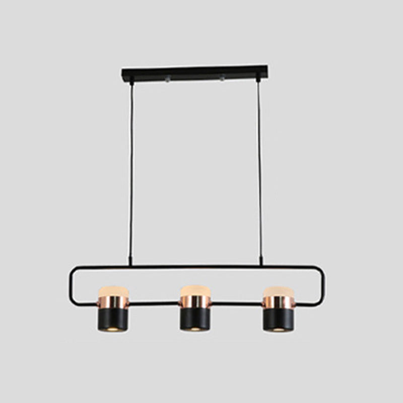 Cylinder Island Light Fixtures Modern Multi-Light Island Chandelier Lights with White Acrylic Shade