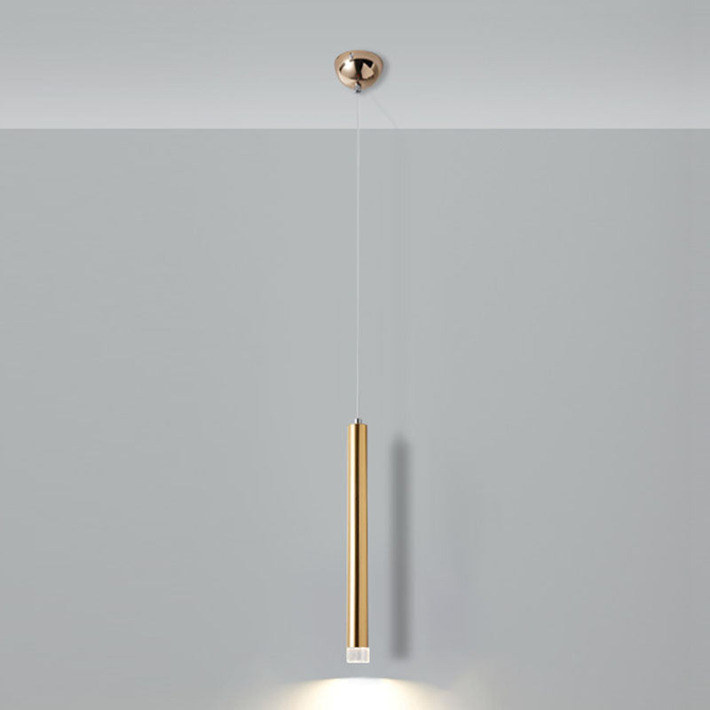 Lineare Anhängerleuchten moderne 1-Licht-LED-Anhängerlampe mit klarem Kristallschatten