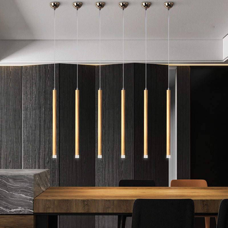 Lineare Anhängerleuchten moderne 1-Licht-LED-Anhängerlampe mit klarem Kristallschatten