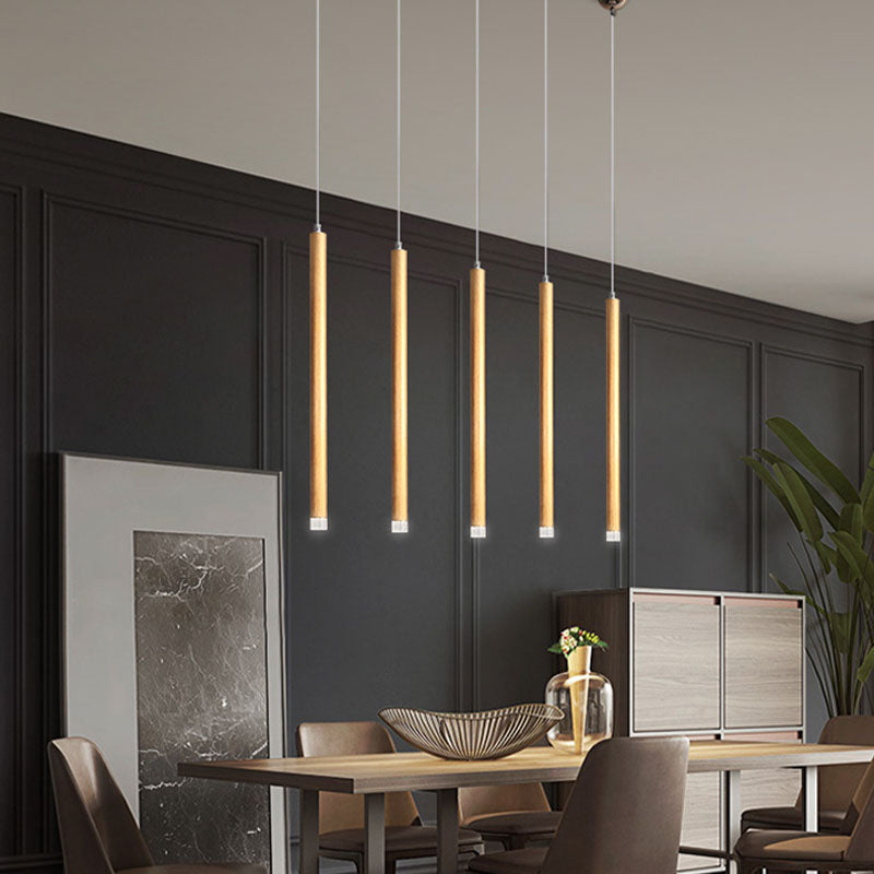 Lineare Anhängerleuchten moderne 1-Licht-LED-Anhängerlampe mit klarem Kristallschatten