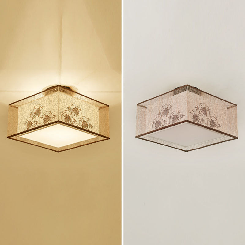 12 Long Fabric Massimale Lampada Cinese Stile Flush Montaggio Lighting Fixtures per Living Room