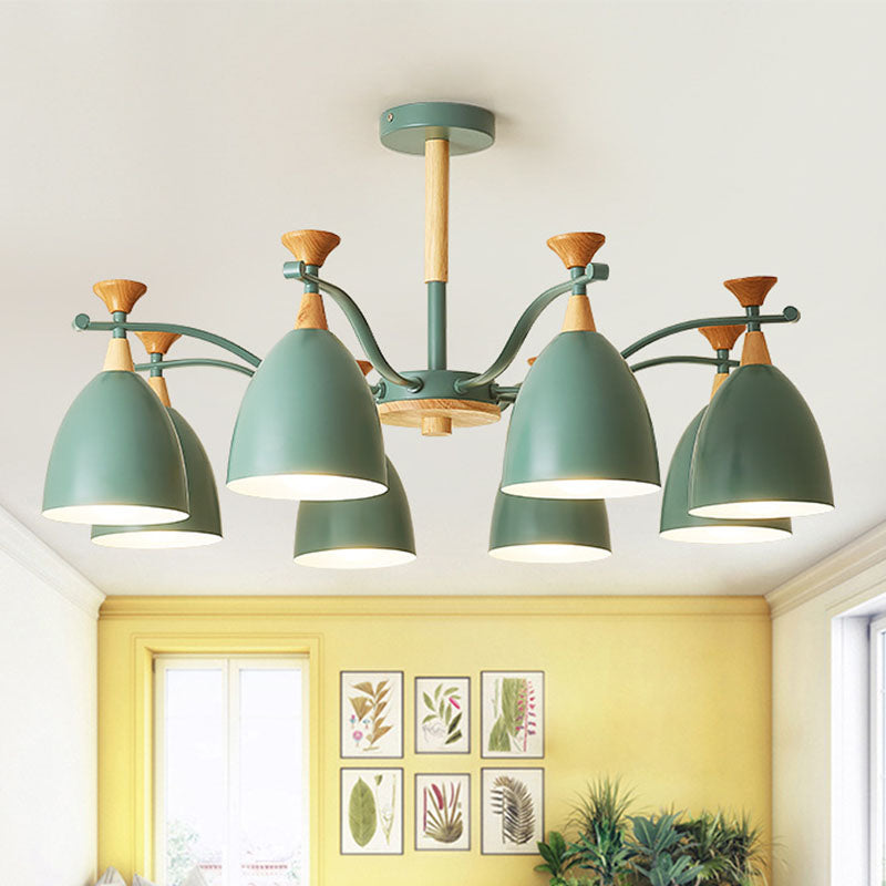 Luces colgantes de metal colgante de lámpara de cono de cono de macarrón