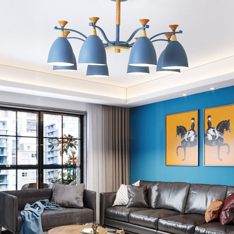 Luces colgantes de metal colgante de lámpara de cono de cono de macarrón