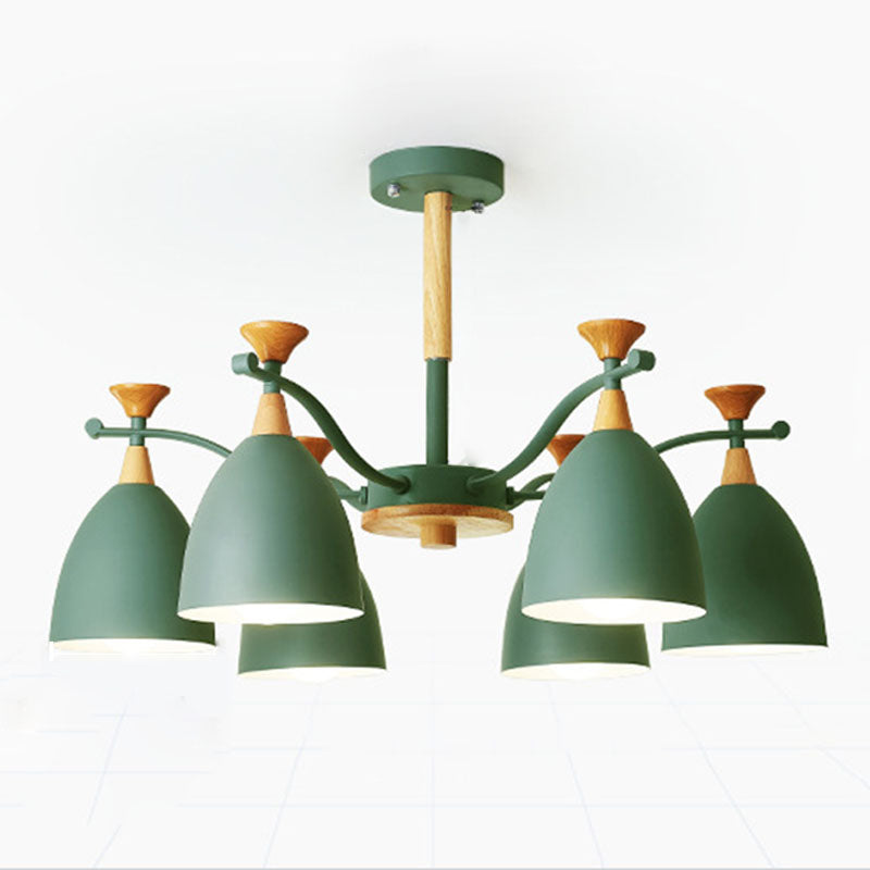 Luces colgantes de metal colgante de lámpara de cono de cono de macarrón