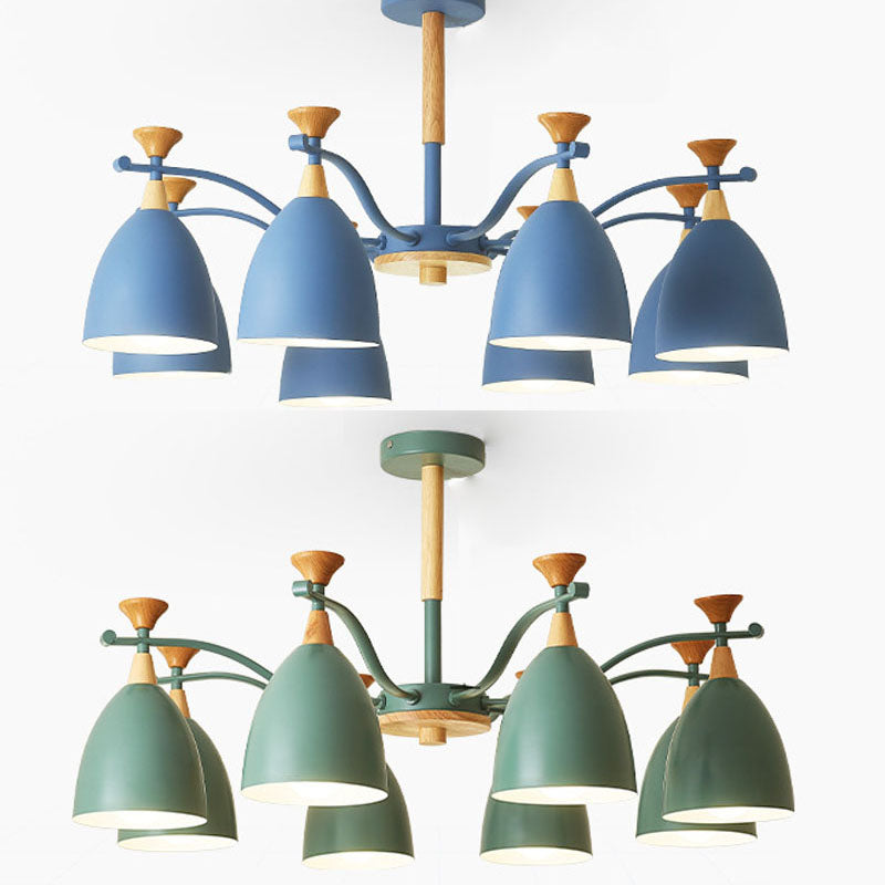 Moderner Makkaronkegel Kronleuchter Anhänger Leuchtmetall Hanging Pendelleuchte für Restaurant