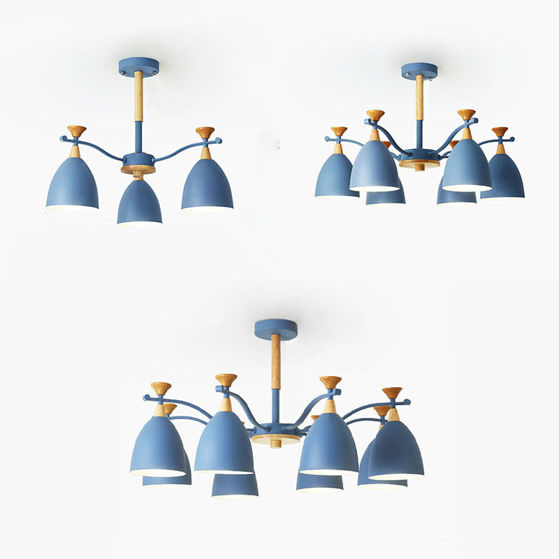 Luces colgantes de metal colgante de lámpara de cono de cono de macarrón