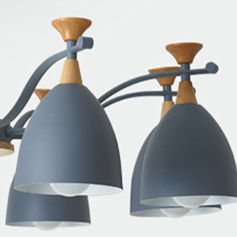 Luces colgantes de metal colgante de lámpara de cono de cono de macarrón