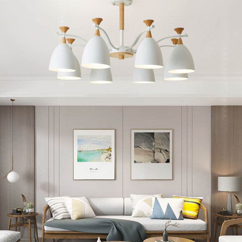 Luces colgantes de metal colgante de lámpara de cono de cono de macarrón