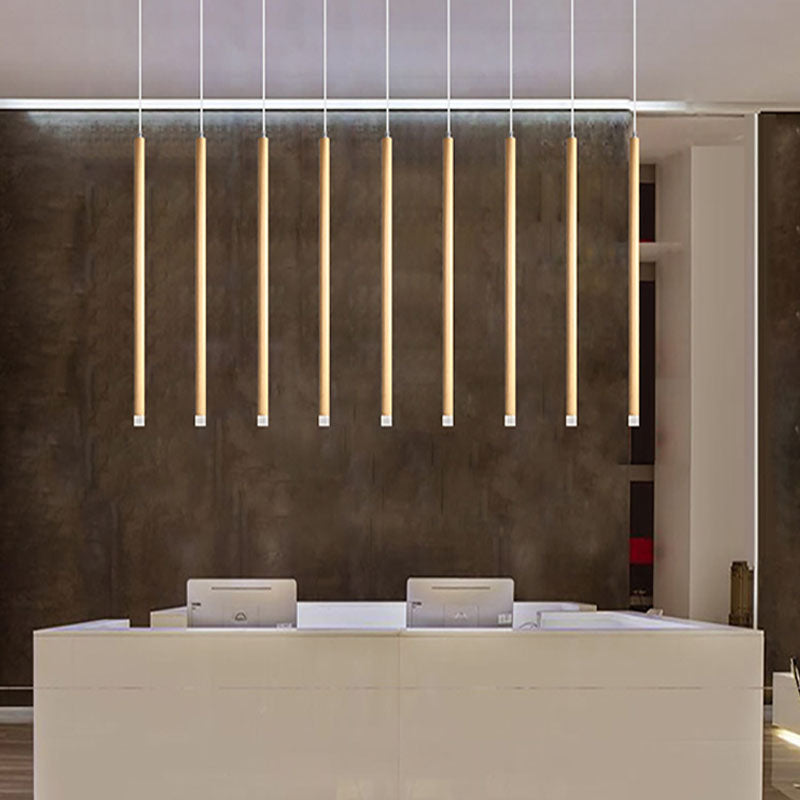 Luminaires de pendentif linéaire Lumière de suspension LED à 1 lumière moderne avec nuance de cristal transparent