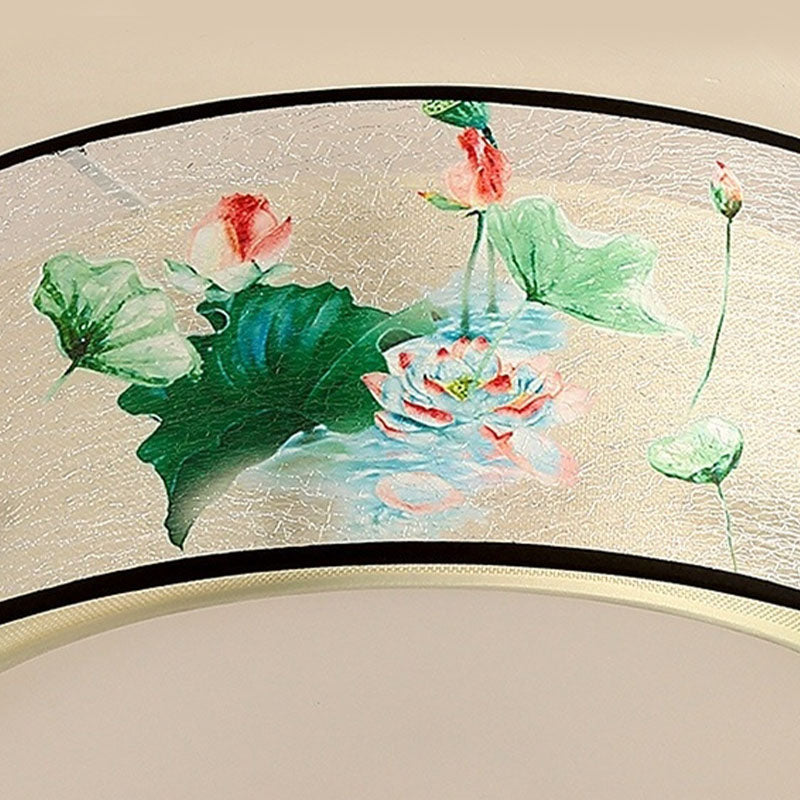 Vierkante/trommel stoffen plafondlamp Chinese stijl inbouwverlichtingsarmaturen voor woonkamer