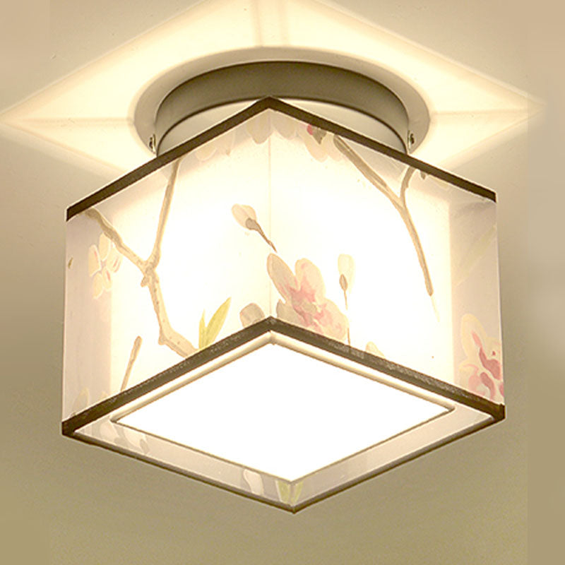 8 lange stoffen plafondlampen Chinese stijl inbouwverlichtingsarmaturen voor woonkamer