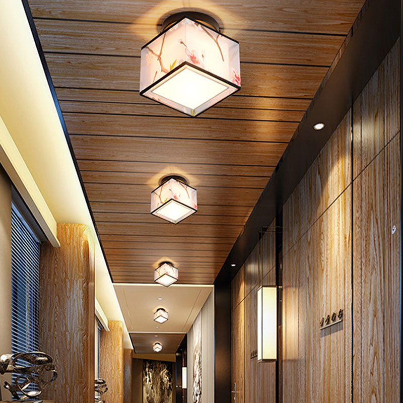 8 lange stoffen plafondlampen Chinese stijl inbouwverlichtingsarmaturen voor woonkamer