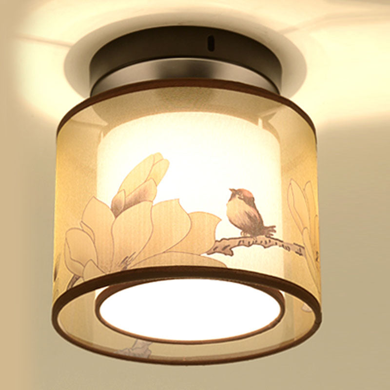 8 lange stoffen plafondlampen Chinese stijl inbouwverlichtingsarmaturen voor woonkamer