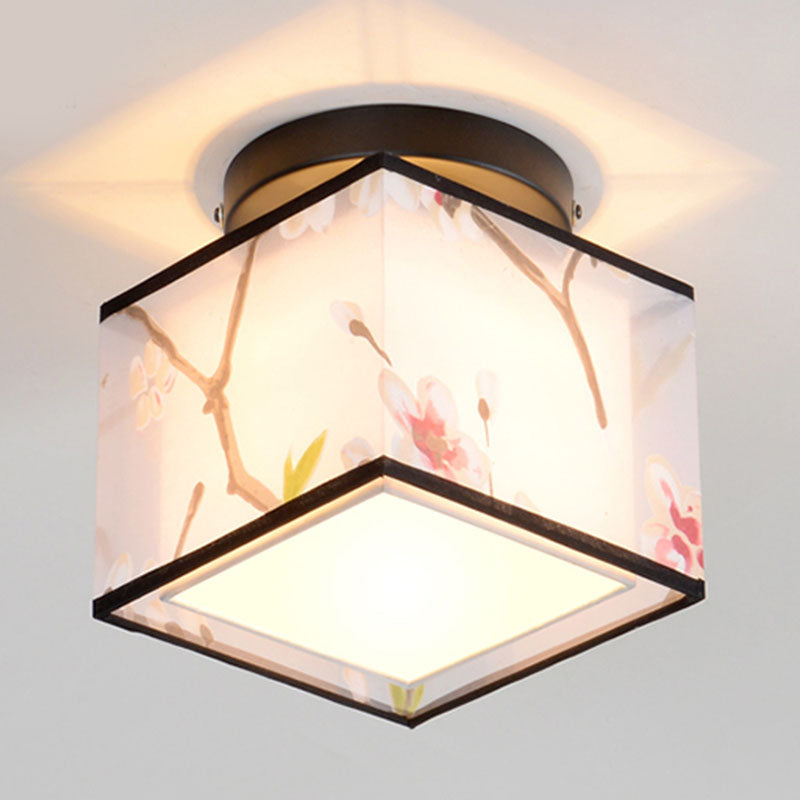 8 lange stoffen plafondlampen Chinese stijl inbouwverlichtingsarmaturen voor woonkamer