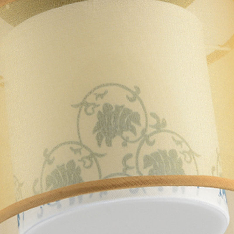 8 Long Fabric Ceiling Lamp Chinese Style Flush Mount Lighting Fixtures for Living Room