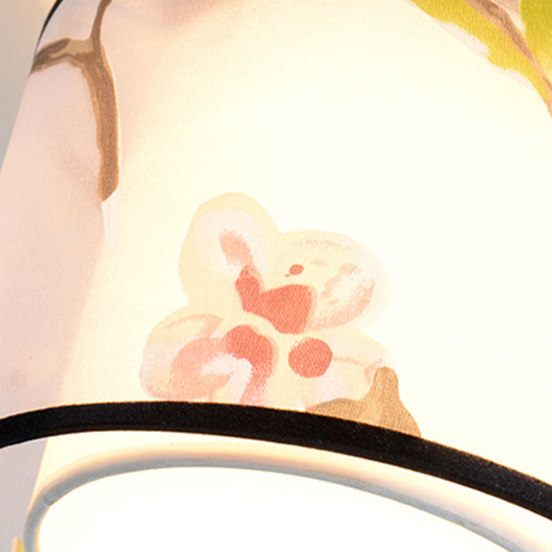 8 lange stoffen plafondlampen Chinese stijl inbouwverlichtingsarmaturen voor woonkamer