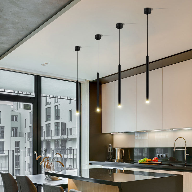 Luminaires de pendentif linéaire moderne suspension à la suspension à la LED moderne avec une nuance en cristal transparent