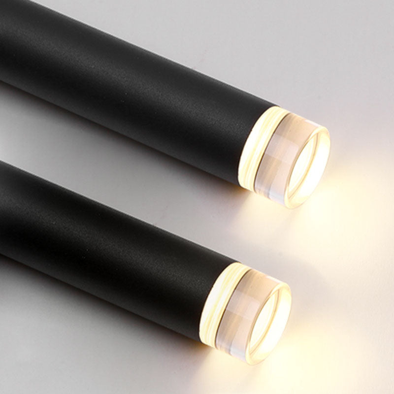 Luminaires de pendentif linéaire moderne suspension à la suspension à la LED moderne avec une nuance en cristal transparent