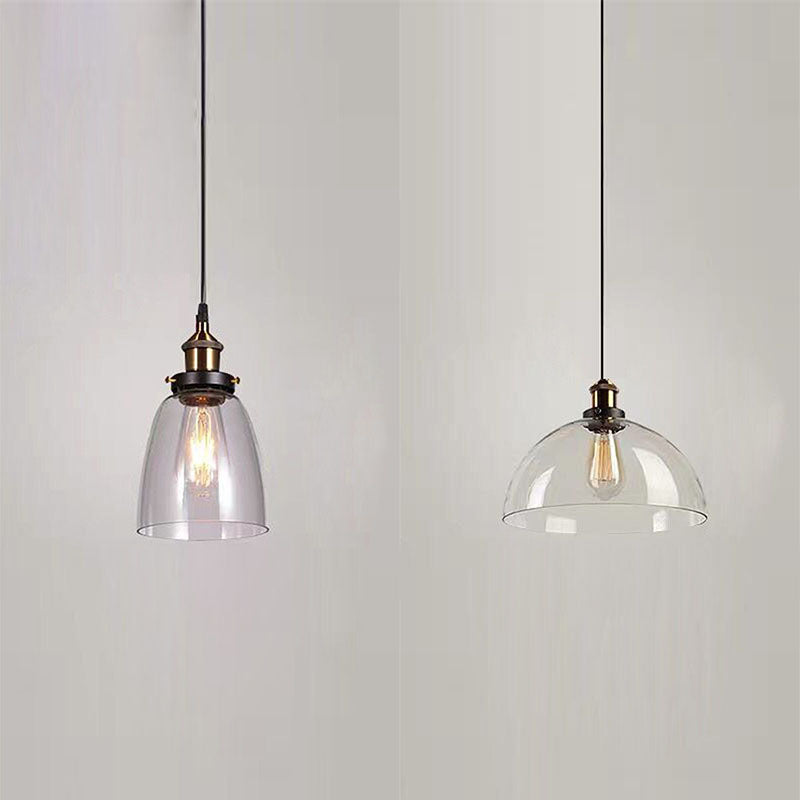 Dinning Room One Head Hanging Light Transparent Glass Modern Down Lighting Pendant