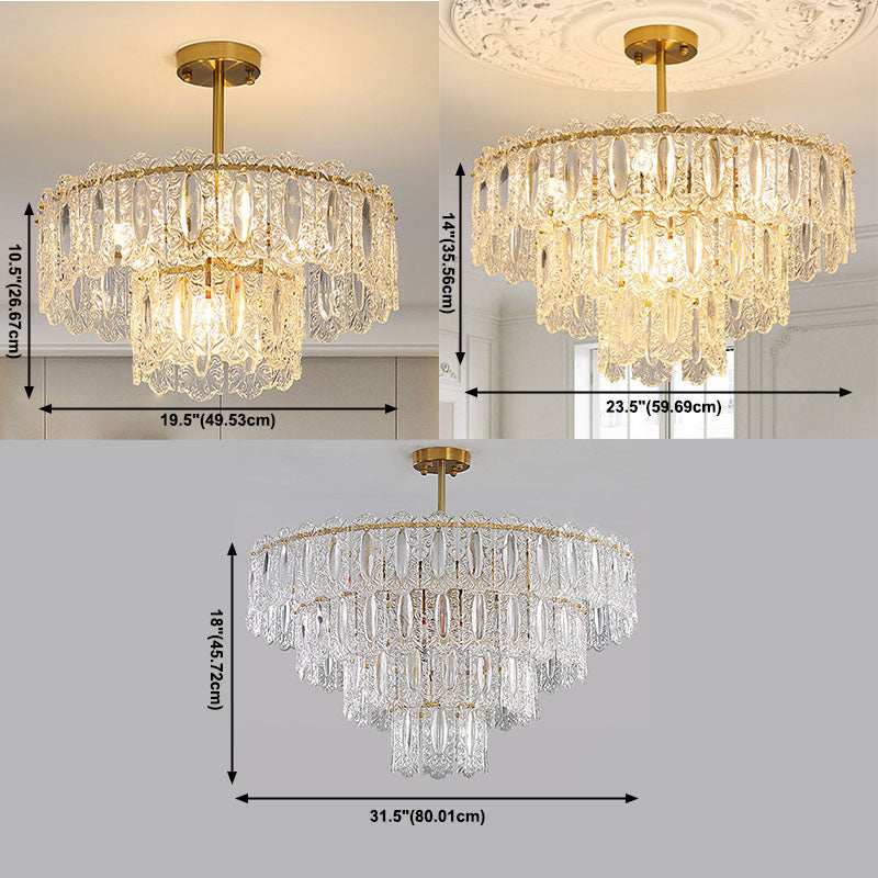 Luminaire ludique à plusieurs niveaux Éclairage de pendentif en verre moderne pour restaurant