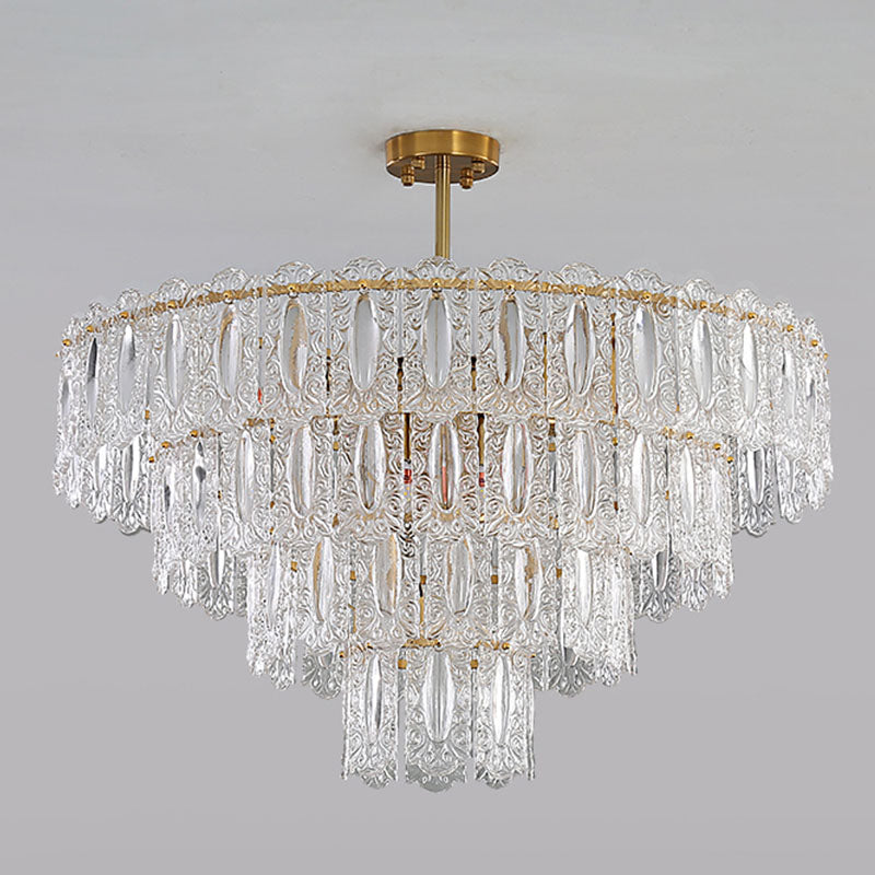 Luminaire ludique à plusieurs niveaux Éclairage de pendentif en verre moderne pour restaurant