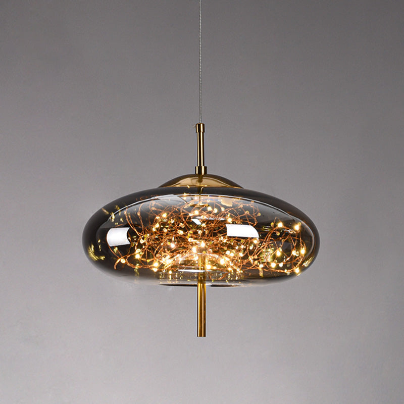 Contemporary Style Simple Pendant Light Fixtures with Glass Shade for Sitting Room Coffee Shop