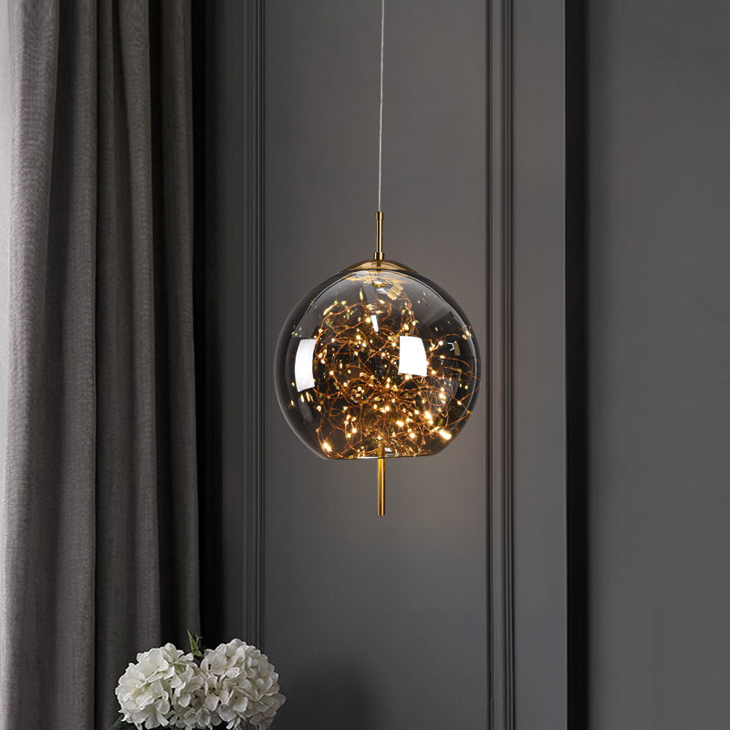 Contemporary Style Simple Pendant Light Fixtures with Glass Shade for Sitting Room Coffee Shop