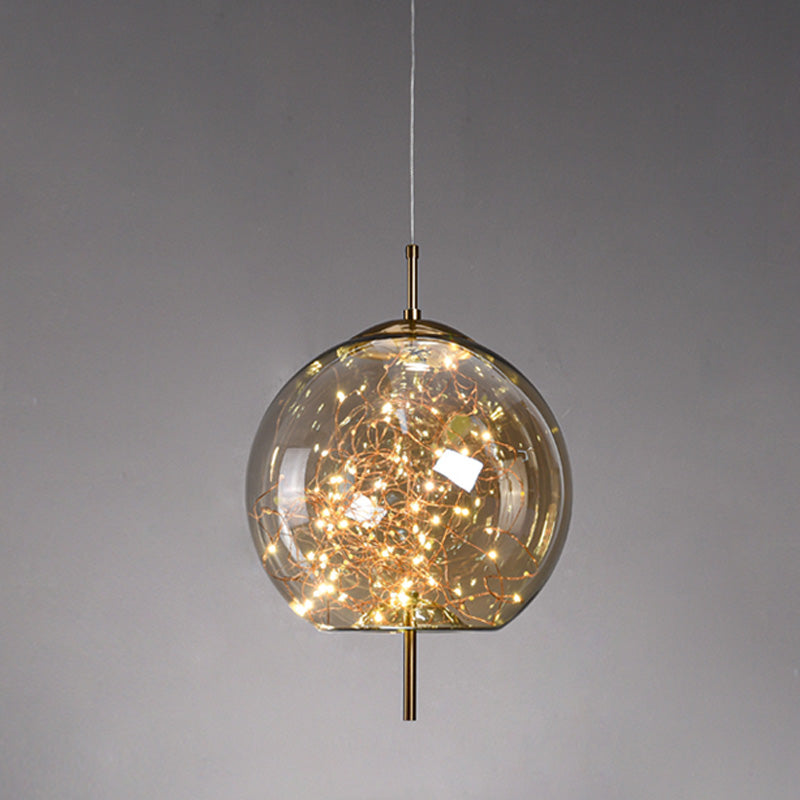 Contemporary Style Simple Pendant Light Fixtures with Glass Shade for Sitting Room Coffee Shop