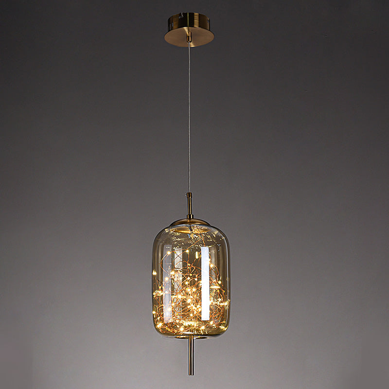 Contemporary Style Simple Pendant Light Fixtures with Glass Shade for Sitting Room Coffee Shop