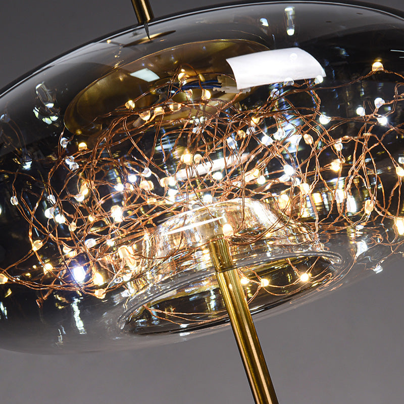 Contemporary Style Simple Pendant Light Fixtures with Glass Shade for Sitting Room Coffee Shop