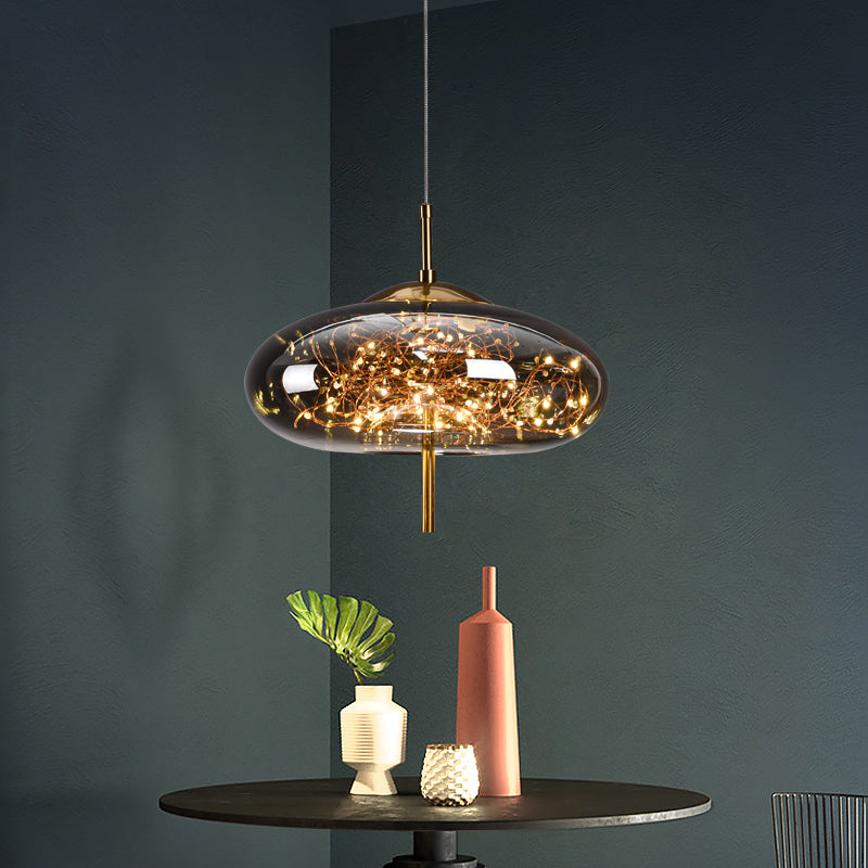 Contemporary Style Simple Pendant Light Fixtures with Glass Shade for Sitting Room Coffee Shop