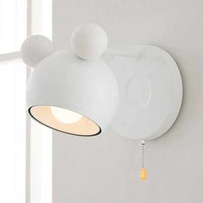 Modern Style Circle Wall Mounted Lamp Metal 1 Light Wall Sconce Lighting for Bedroom