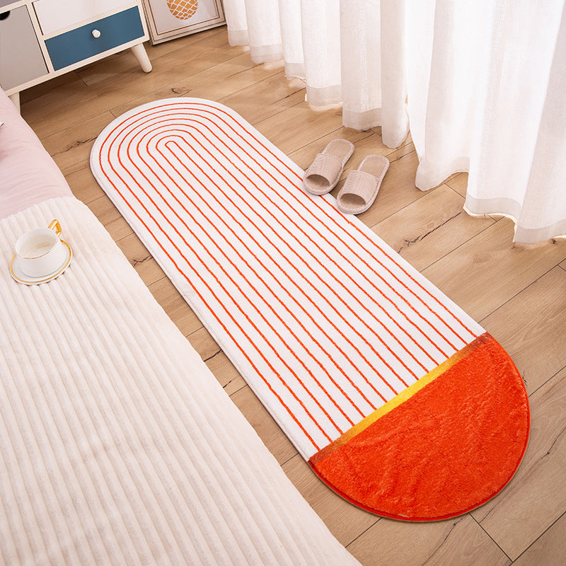 Contemporary Indoor Rug Abstract Print Carpet Polyester Stain Resistant Area Rug for Bedside