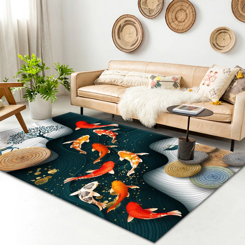 Modern Washable Carpet Stylish Deer Print Indoor Rug Polyester Stain Resistant Carpet for Home Decor