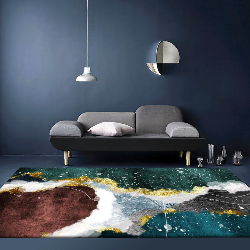 Modern Carpet Polyester Artistic Pattern Rug Non-Slip Backing Indoor Rug for Home Decoration