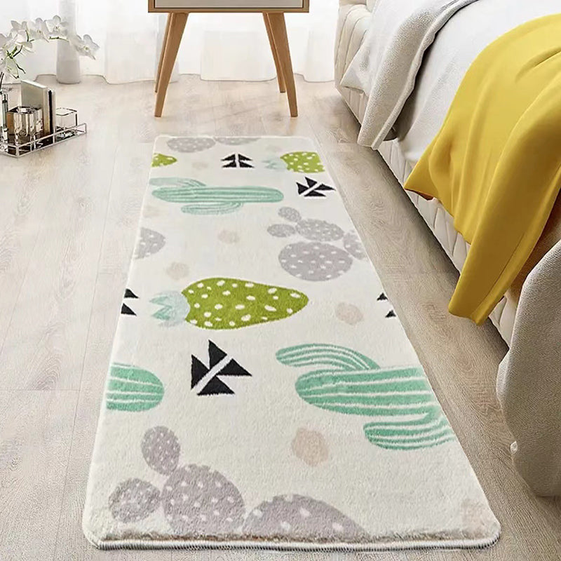 Blue Apricot Leaf Carpet Polyester Minimalist Carpet Washable Carpet Living Room