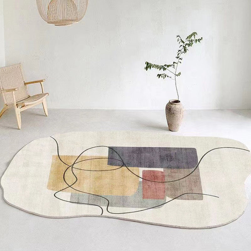 Tapis de couleur polyester de tapis gris Polyester tapis lavable pour la décoration intérieure