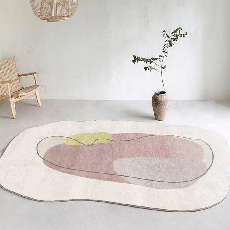 Tapis de couleur polyester de tapis gris Polyester tapis lavable pour la décoration intérieure