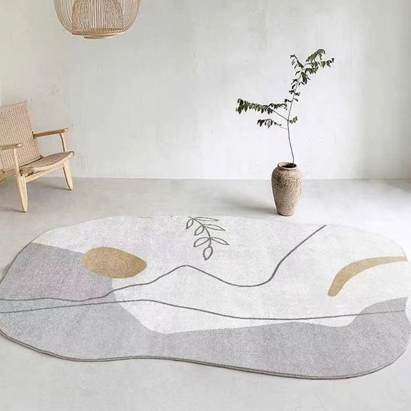 Tapis de couleur polyester de tapis gris Polyester tapis lavable pour la décoration intérieure