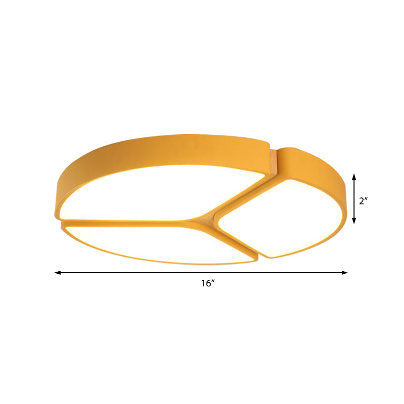 16"/19.5"/23.5" Wide Circular Flushmount Light Macaron Metallic Led Close to Ceiling Light in Warm/White Light