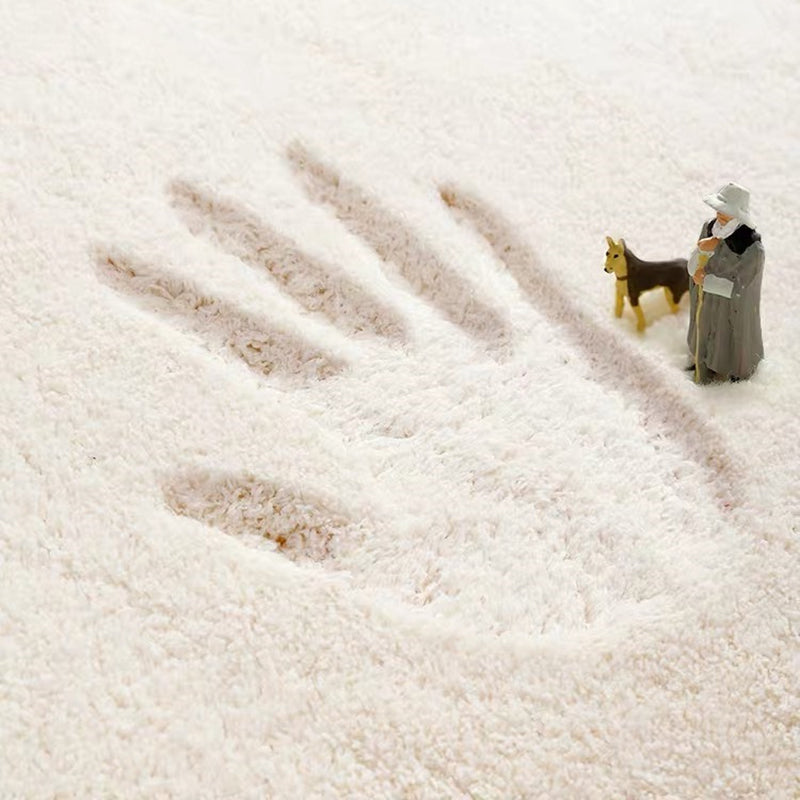 Light Grey Modern Rug Polyester Striped Area Rug Washable Rug for Living Room