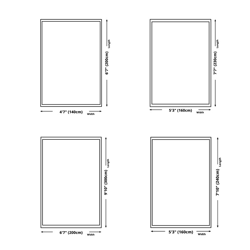 Green Nordic Carpet Polyester Striped Carpet Non-Slip Backing Carpet for Home Decor