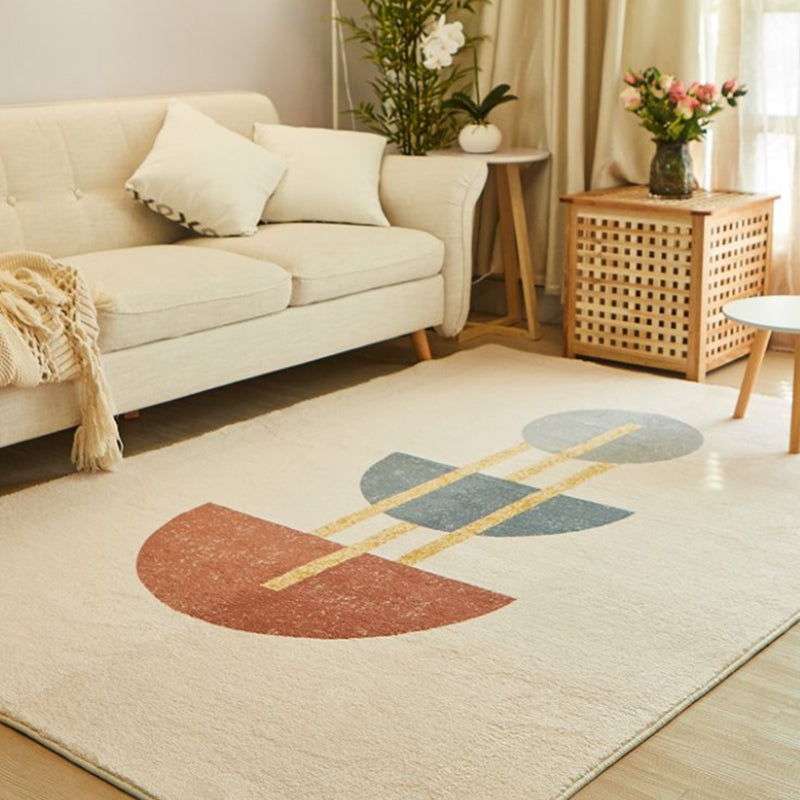 Orange Simple Rug Polyester Line Indoor Rug Stain Resistant Area Rug for Home Decoration