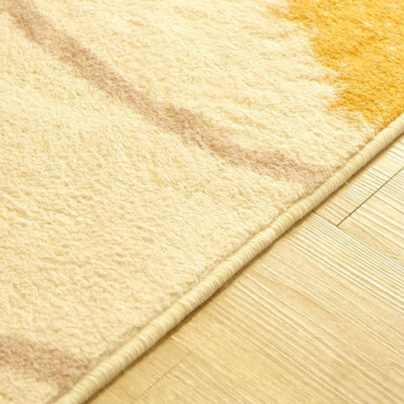 Orange Simple Rug Polyester Line Indoor Rug Stain Resistant Area Rug for Home Decoration