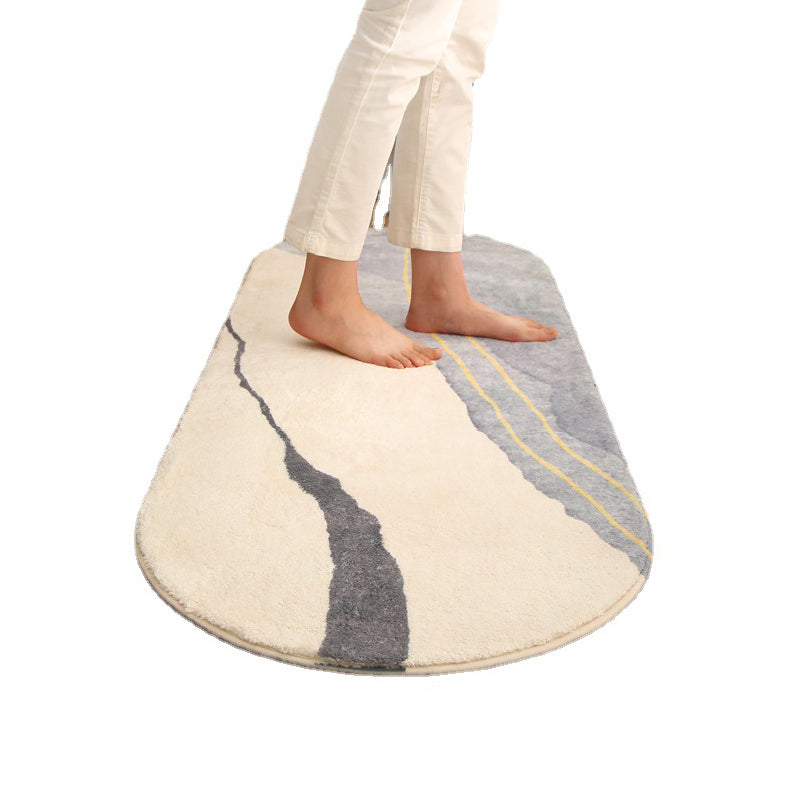 Modern Indoor Rug Contrast Panel Polyester Area Rug Non-Slip Backing Carpet for Bedside